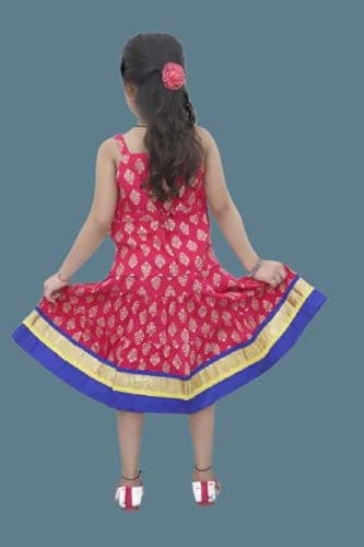 Buy & Try Girl's Rayon Readymade Foil Printed Flared Lehenga Choli For Kids view 2