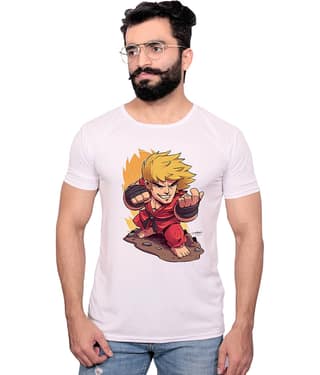 Nityanand Enterprises White Cotton Blend T-Shirt