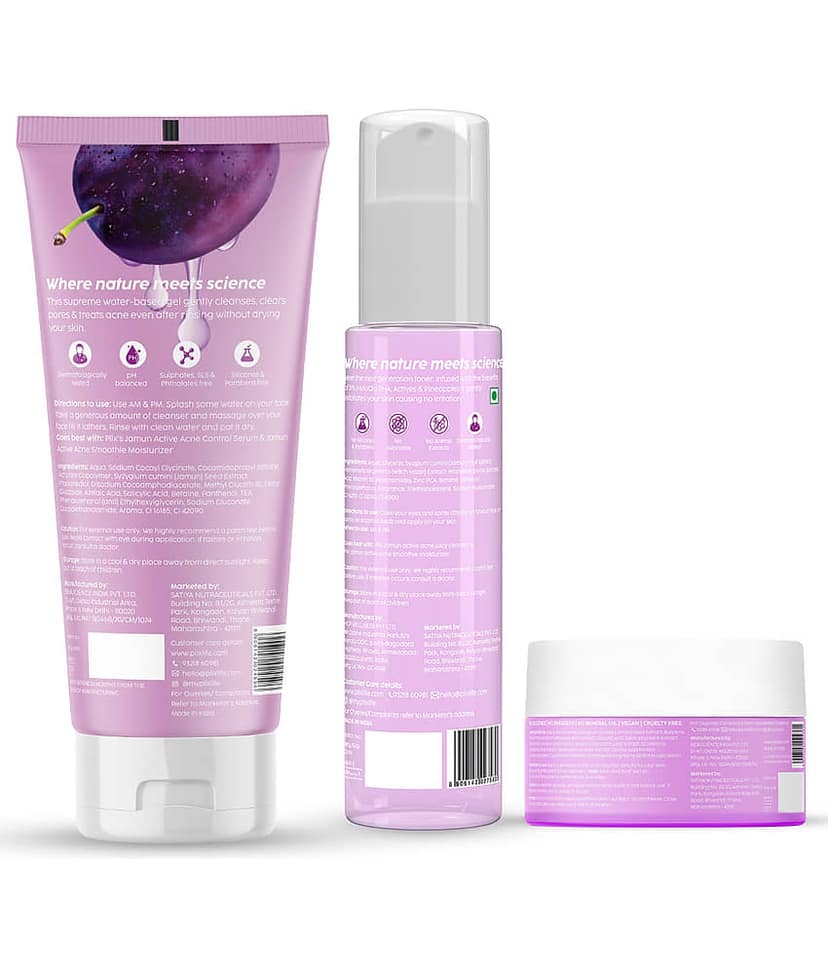 Plix Jamun Active Acne Regime with Toner, Cleanser & Moisturizer to Reduce Active Acne(Pack of 3) view 2