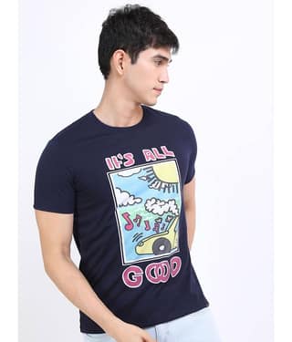 Ketch Pack of 1 Polyester Slim Fit Men's T-Shirt ( Navy )