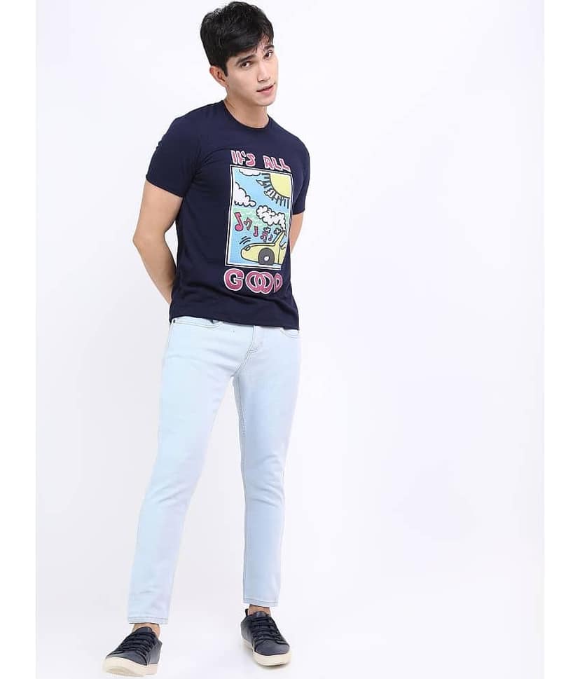 Ketch Pack of 1 Polyester Slim Fit Men's T-Shirt ( Navy ) view 2