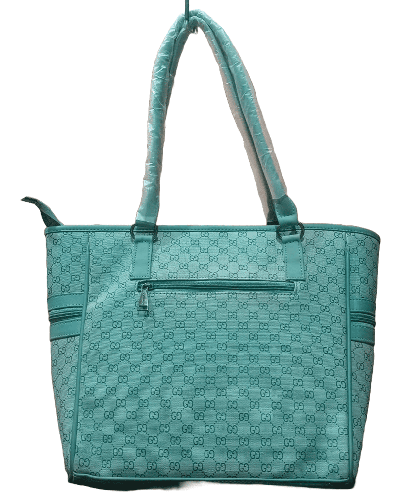 sky blue and White Designer Handbag view 2