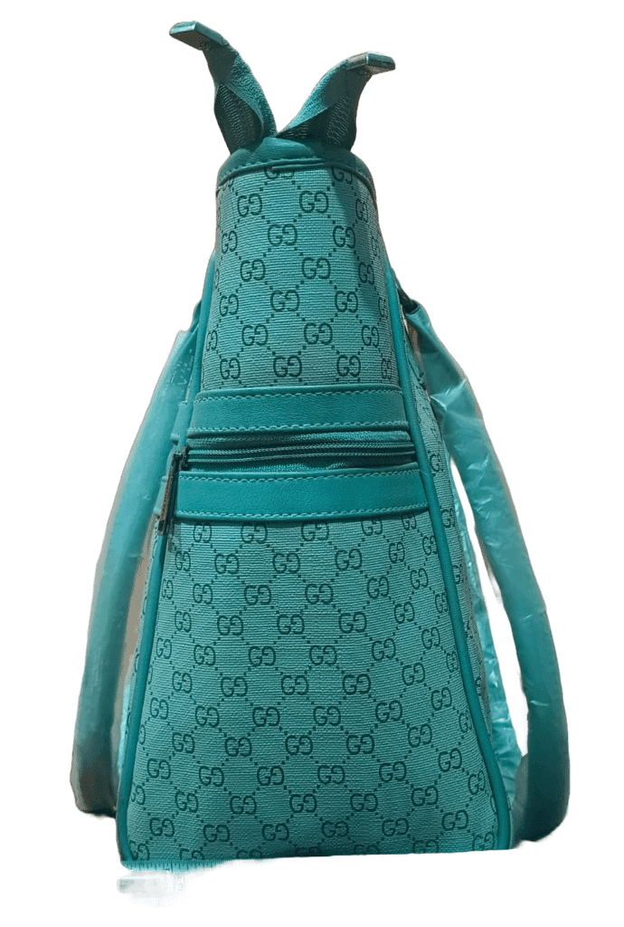 sky blue and White Designer Handbag view 4