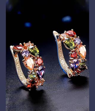 YOUBELLA Multi Color Stud Earrings ( Pack of 1 )
