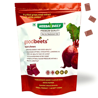 Heart Guard Essentials – Natural Supplements For A Healthy Heart | Goodbeets Heart Chews - Nitric Oxide Supplement With Grape Seed, Beet Powder & White Pepper | Supports Healthy Blood Pressure | 60 Count, 1 Pack