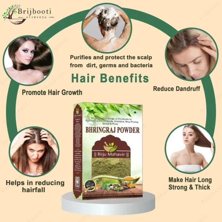 BrijBooti Bhringraj Powder - Eclipta Alba For hair Growth (100% Natural) view 3