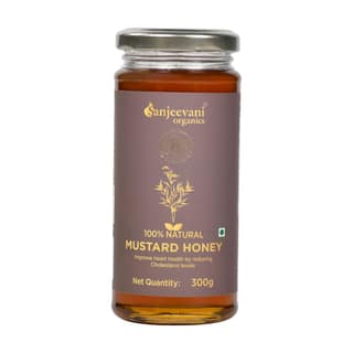 Sanjeevani Organics 100% Natural Mustard Honey 300g | Monofloral, Unpasteurized, No Additives & Preservative-Free | Rich in Flavor & Nutritious