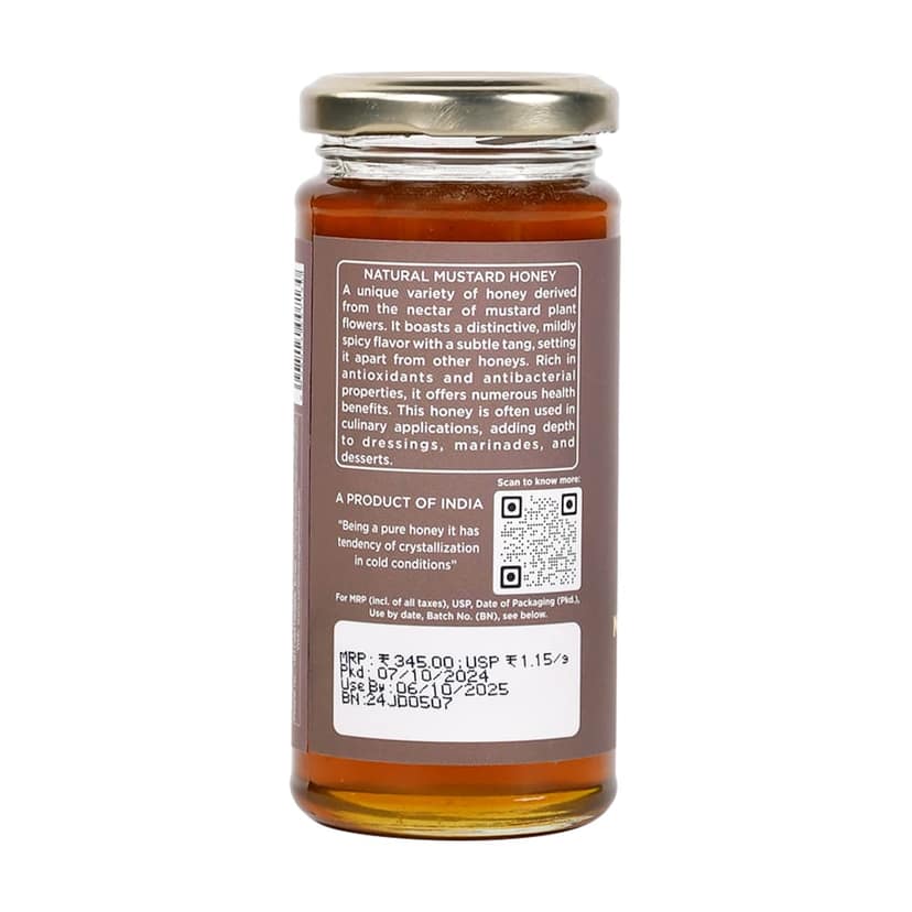 Sanjeevani Organics 100% Natural Mustard Honey 300g | Monofloral, Unpasteurized, No Additives & Preservative-Free | Rich in Flavor & Nutritious view 2