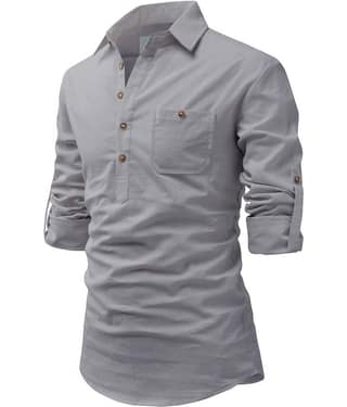 TrendiVastra Pink Cotton Blend Men's Shirt Style Kurta ( Pack of 1 )