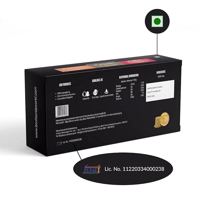Bonhomia Black Pot - Rich & Sophisticated Tea, Nespresso Compatible Pods - Lemon, 10 Tea Capsules view 2