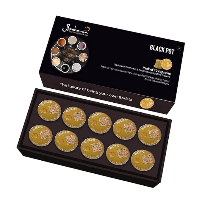Bonhomia Black Pot - Rich & Sophisticated Tea, Nespresso Compatible Pods - Lemon, 10 Tea Capsules view 4