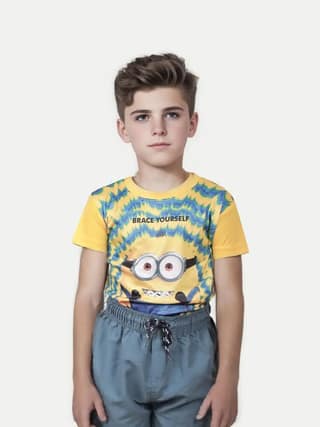 Teen Boys Yellow Printed T-Shirt