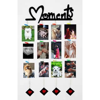 Khush Its Amazing Wooden Hanging Moments With Squre Heart Hanging Up Down Photo Display Picture Frame Collage Picture D