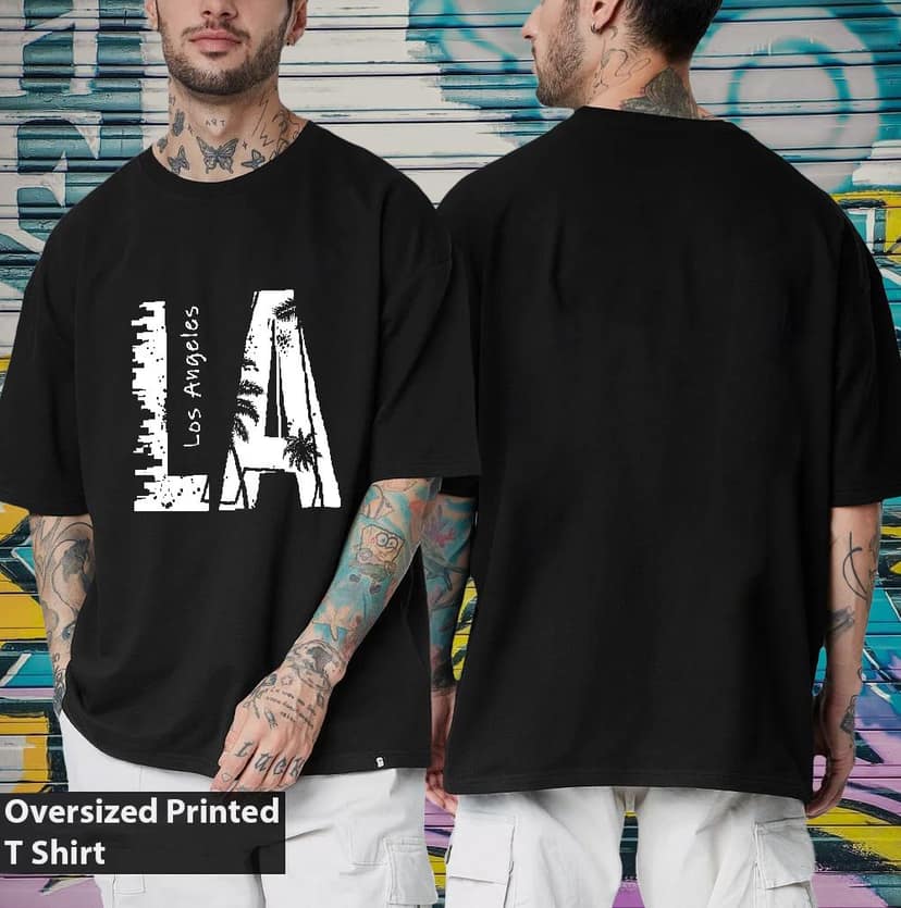 Scott Fincher Men's Oversized Halfsleeve Graphic Printed T-Shirt : AA(ARN)BLACK_49 view 2