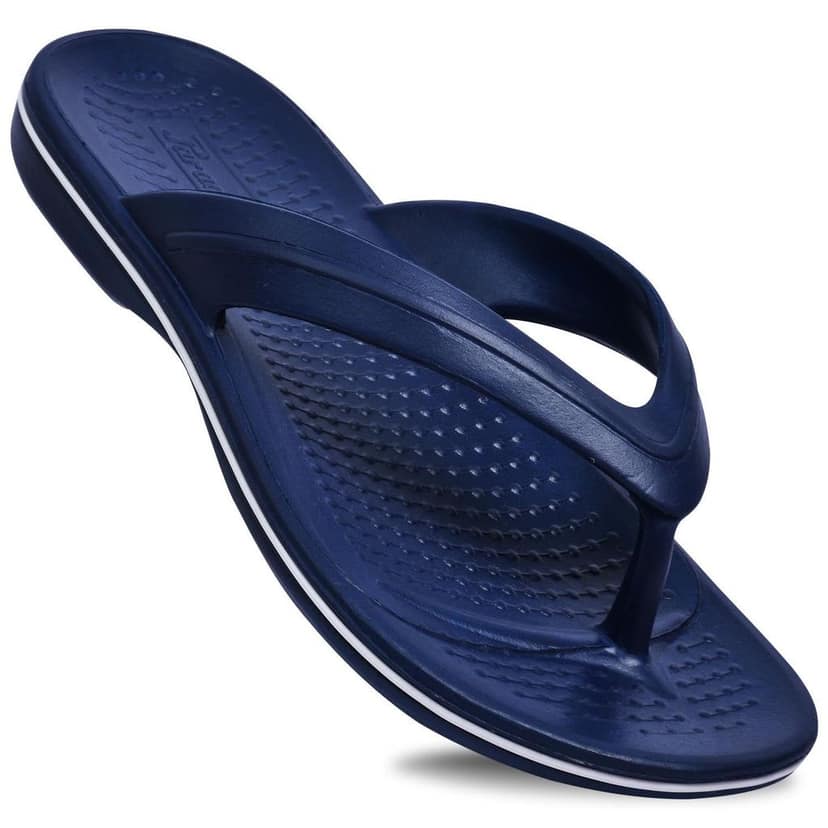 Paragon Daily Wear Lightweight Navy Blue and White Flip Flops for Men view 4