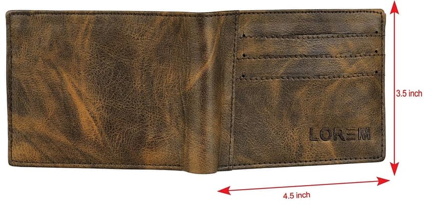 Out Side Card Slot Bi-Fold Premium Faux Leather 6 ATM Card Slots Wallet for Men-B view 5