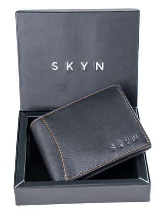 SKYN Luxury Men’s Leather Wallet | RFID Protection | Bifold with Multiple Slots & Cash Section | Gift Box