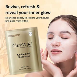 Careveda Golden Glow Sheet Mask Suitable For All Skin Types, 25Gm view 2