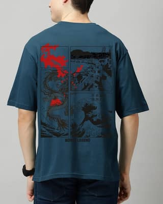 SCOTT FINCHER Men's Casual Short Sleeve T-Shirt with "Love and Peace" Graphic Design :AA(ARN)TBLUE_247
