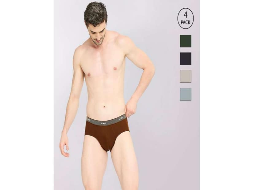 VIP Fresh Men's Cotton Briefs-Assorted Colours (Pack of 4) - 110