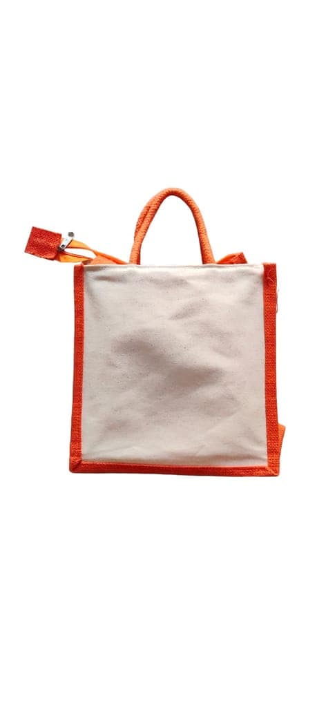 Ganesha Om Jute Canvas Return Gift Bag with Zipper | Eco-Friendly Pooja Tote view 2