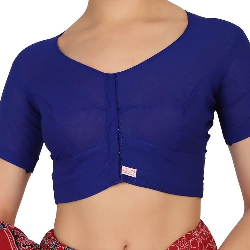 JISB High Neck Blouse ,Ink Blue view 2