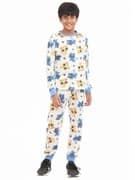 Ninos Dreams Boys Cotton Full Sleeves Coord Set with Cat Print-Offwhite view 2