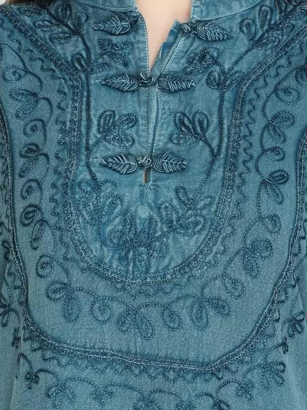Women's Plus Size Tunic Tops Summer Long Sleeve Round Neck Blouses-Dress Ruffle Flowy Up T Shirts view 4
