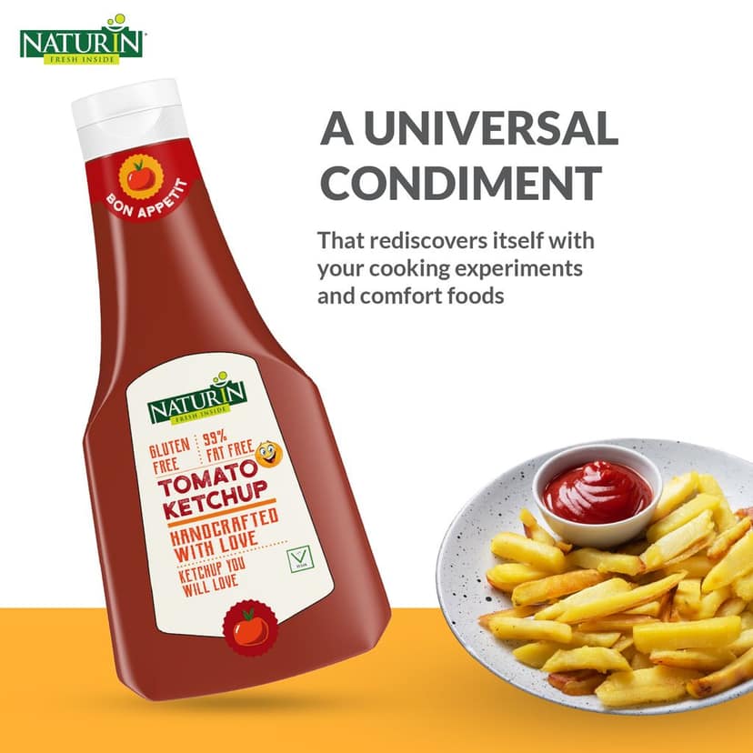 Naturin Tomato Ketchup - Sweet & Tangy Gluten Free Sauce - 100% Vegetarian - Made with Hand Picked Premium Quality Tomatoes for Superior Taste - 400gm view 5