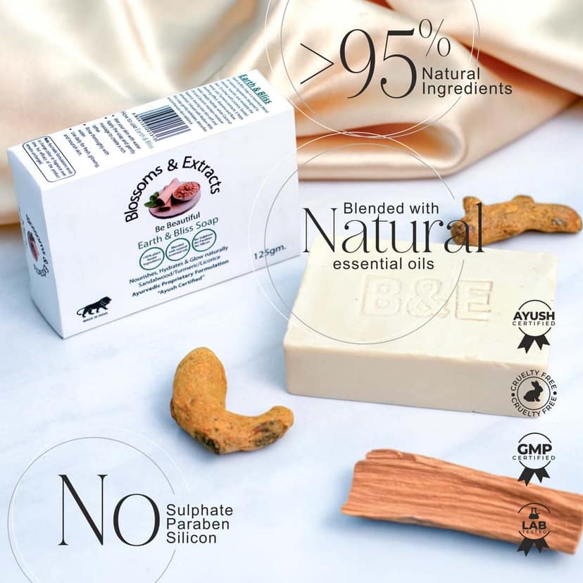 Blossoms & Extracts Be Beautiful Earth & Bliss Soap With Sandalwood, Turmeric & Licorice