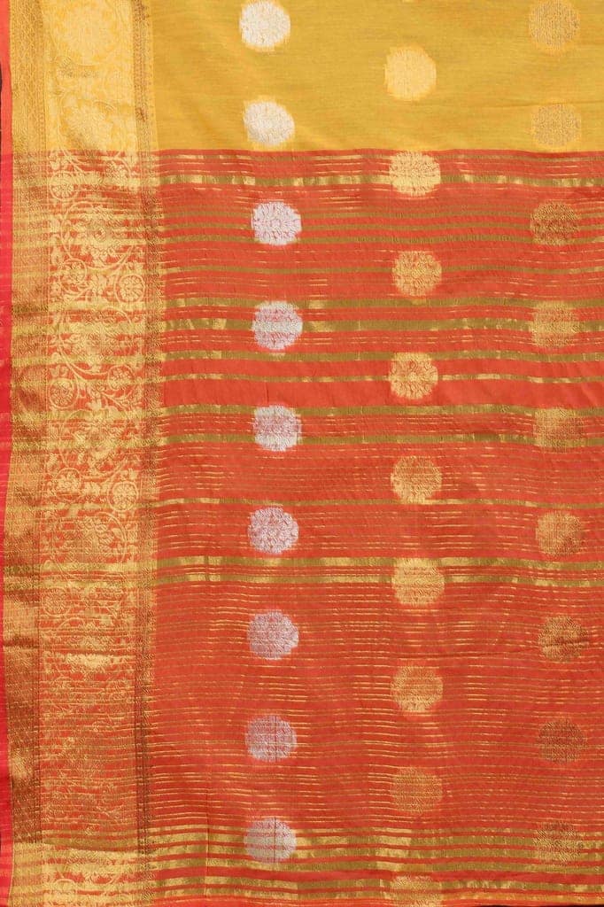 Women's Pure Cotton Woven Saree With Unstiched Blouse Piece view 6