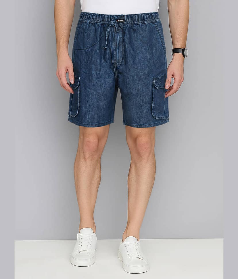 plounge Blue Denim Men's Cargos ( Pack of 1 )