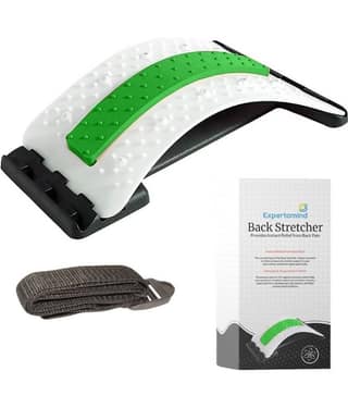 Expertomind Back Stretcher Green | Back Pain Relief & Posture Support | With Chair Strap | Durable ABS Material | 96 Pressure & 10 Magnetic Points