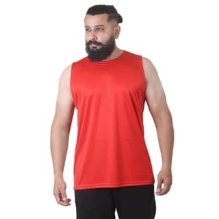 Men's Gym Sleeveless T-Shirt Red - Drifit, Quick Dry Sports Tank Top, Sando Vest