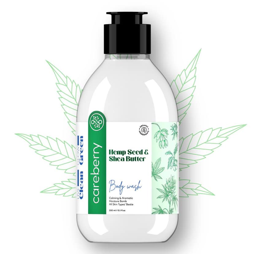 Careberry Hemp Seed Oil & Shea Butter Body Wash, For Daily Moisturizing, Ayush Certified Ayurvedic, Sulphate & Paraben Free, Silicone & PEG Free 300ml view 3