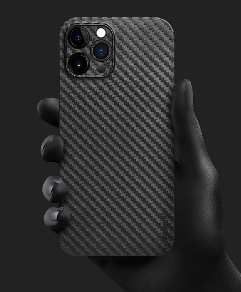 Memumi Slim Series Ultra Thin 0.3mm Back Cover for Apple iPhone 12 Pro Carbon Fiber - Black (6.1") view 4