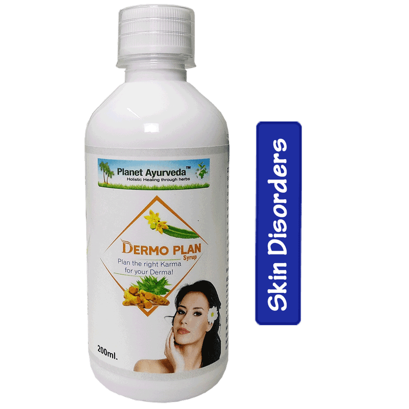 Planet Ayurveda Dermo Plan Syrup [Pack of 3] - 200ml Ayurvedic Skin Care Syrup for Men and Women - Natural Blood Purifier for Itching, Atopic Dermatitis, Allergic Reactions, Eczema, Psoriasis, Urticaria, Acne, Wrinkles, Skin Pigmentation view 2