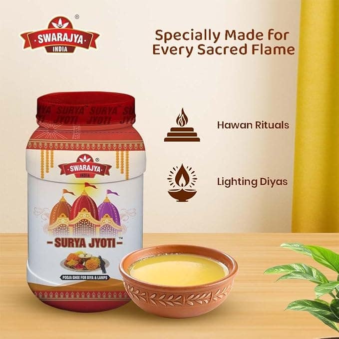 Swarajya Surya Jyoti Pooja Ghee 1L Jar view 3