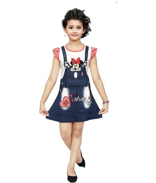LITTLE PANDA Hosiery A-line For Girls ( Pack of 1 , Blue )