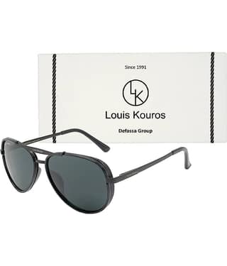 LOUIS KOUROS Black Pilot Sunglasses ( Pack of 1 )