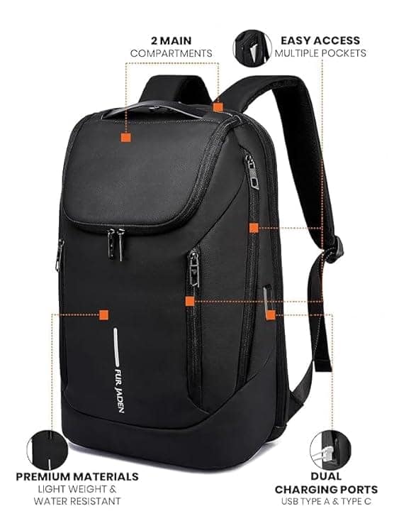 FUR JADEN Pro Series Smart Tech Anti-Theft Laptop Backpack view 3