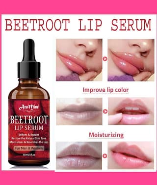 Aromine Beetroot Lip Serum - For Glossy, Shiny & Soft Lips Moisturizing & Nourishing) Men & Women Face Serum 30 mL