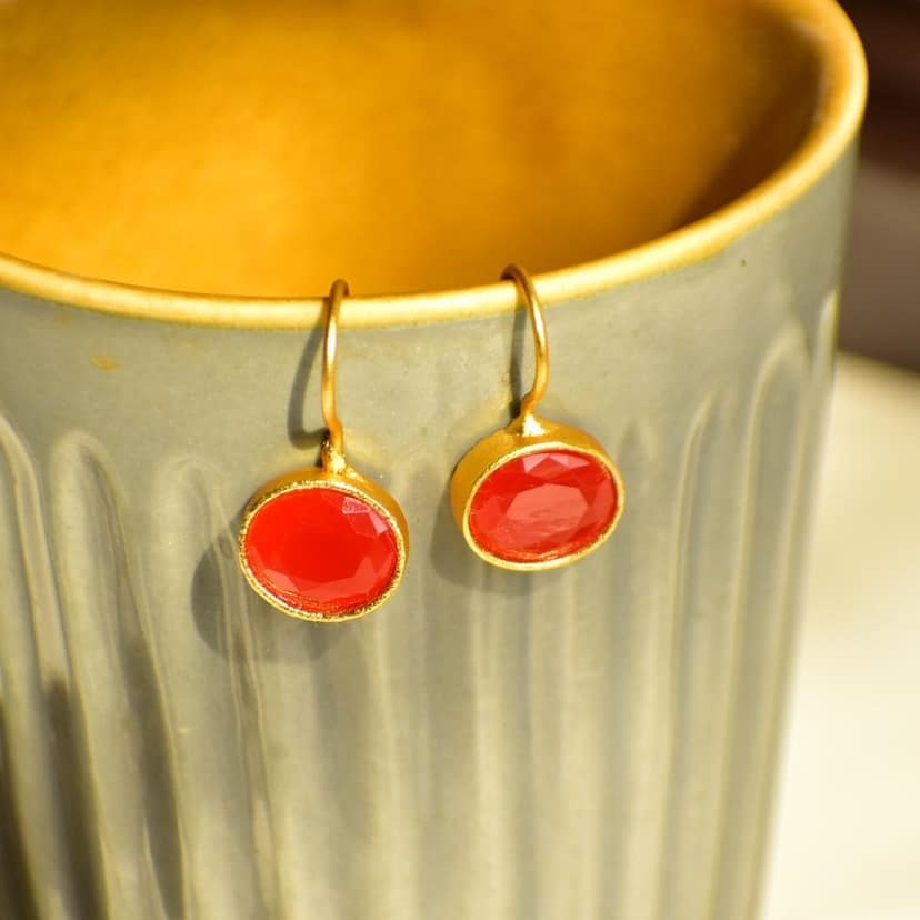 Aarohi Earrings Orange view 2