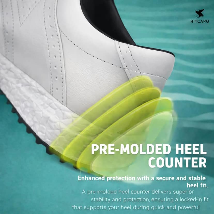 HITCARO Men's Proffessional Leather Golf Shoes | Lace-Up | Waterproof | Comfortable | Breathable view 2