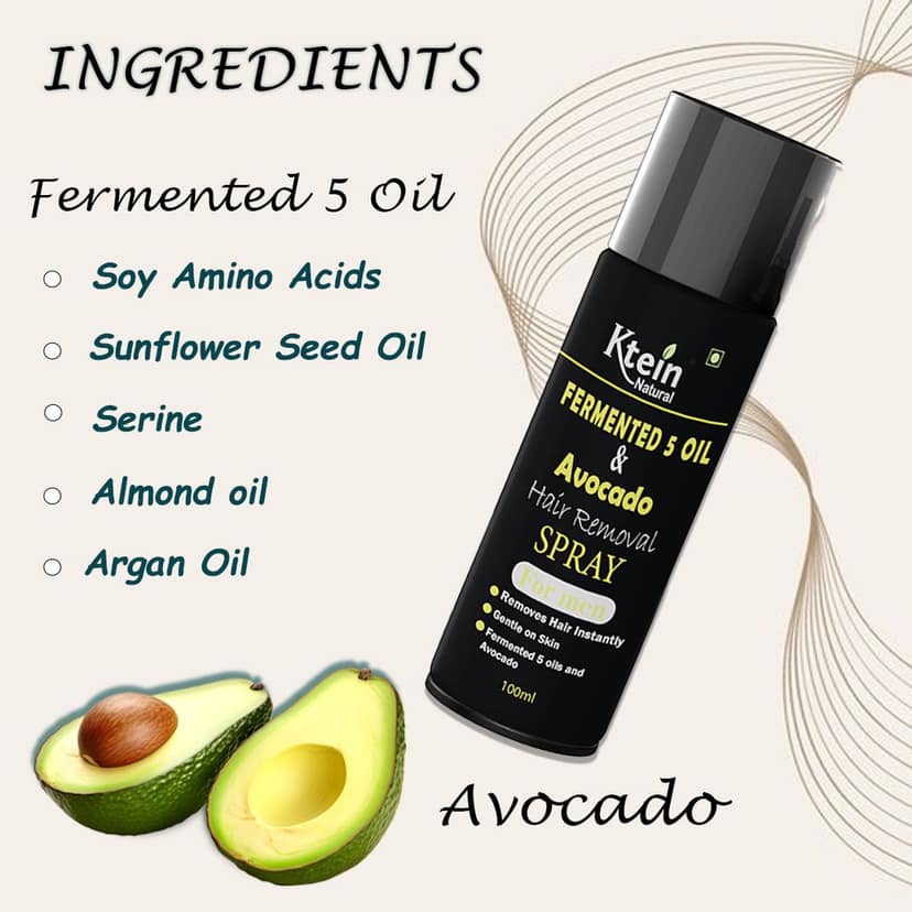 Ktein Fermented 5 Oil and Avocado Men's Hair Removal Spray (100 ml) view 4