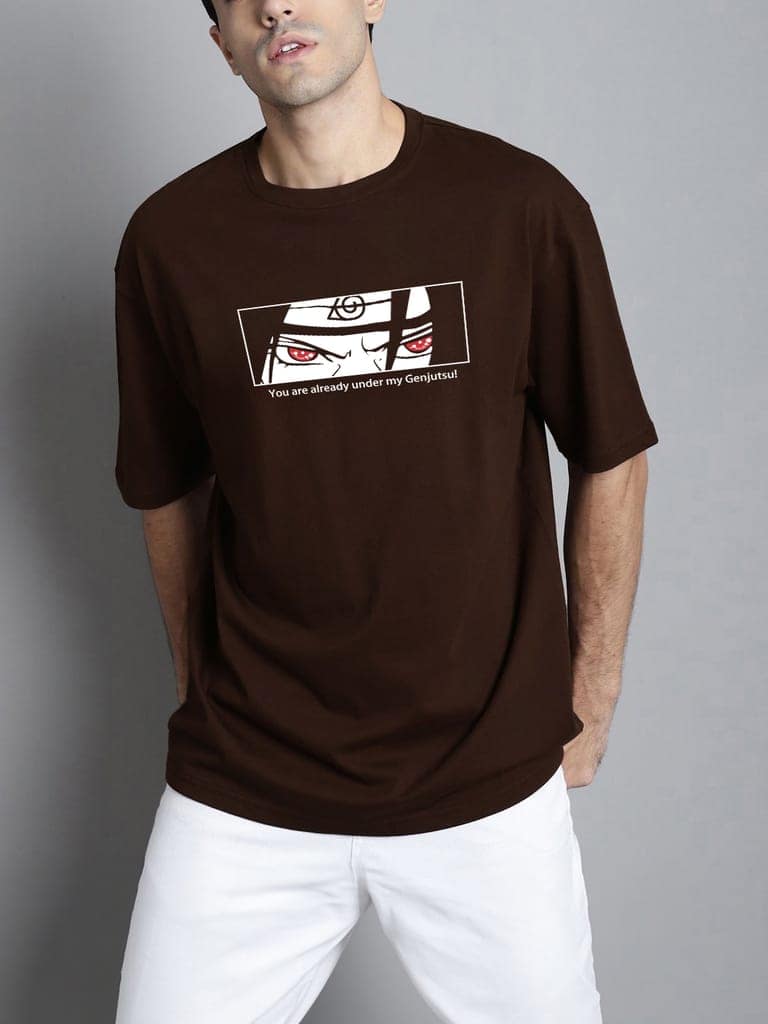 SCOTT FINCHER Men's Itachi Uchiha T-Shirt | Naruto Shippuden Anime Tee | Akatsuki Member Shirt | Uchiha Clan T-Shirt | Sharingan Eye Shirt : AA(ARN)BROWN_129 view 4