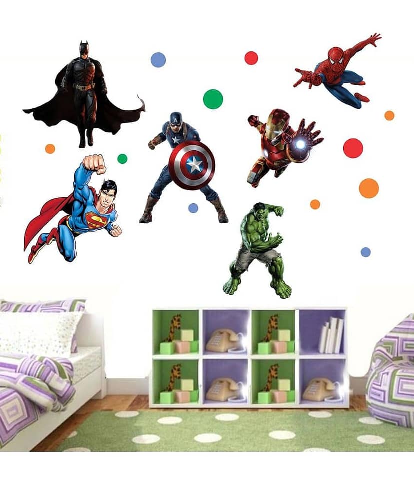 Asmi Collection Super Heroes Wall Sticker ( 150 x 150 cms ) view 2