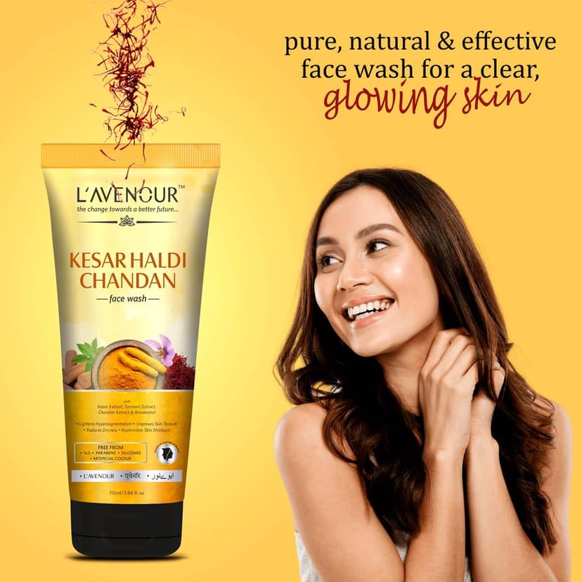 L'avenour Kesar Haldi Chandan Face Wash For Men & Women, Natural Ubtan Facewash - 115ml view 5