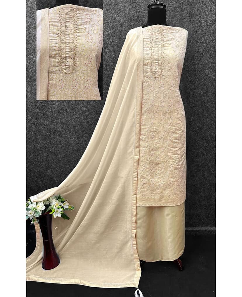 Pink Banarasi Silk Straight Suit for Women (Ethnic Wear) view 3