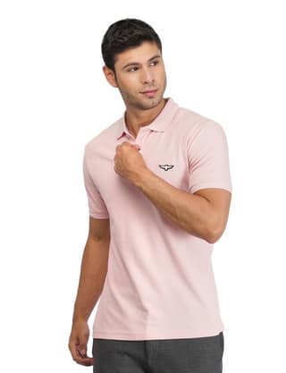Solid Polo Shirt - Peach Skin